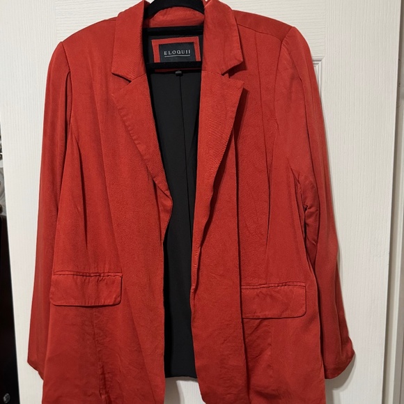 Eloquii Rust Cotton Blazer - Picture 1 of 2